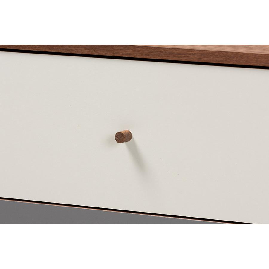 Multicolor Walnut Brown and Grey Gradient Finished Wood 3-Drawer Chest. Picture 5