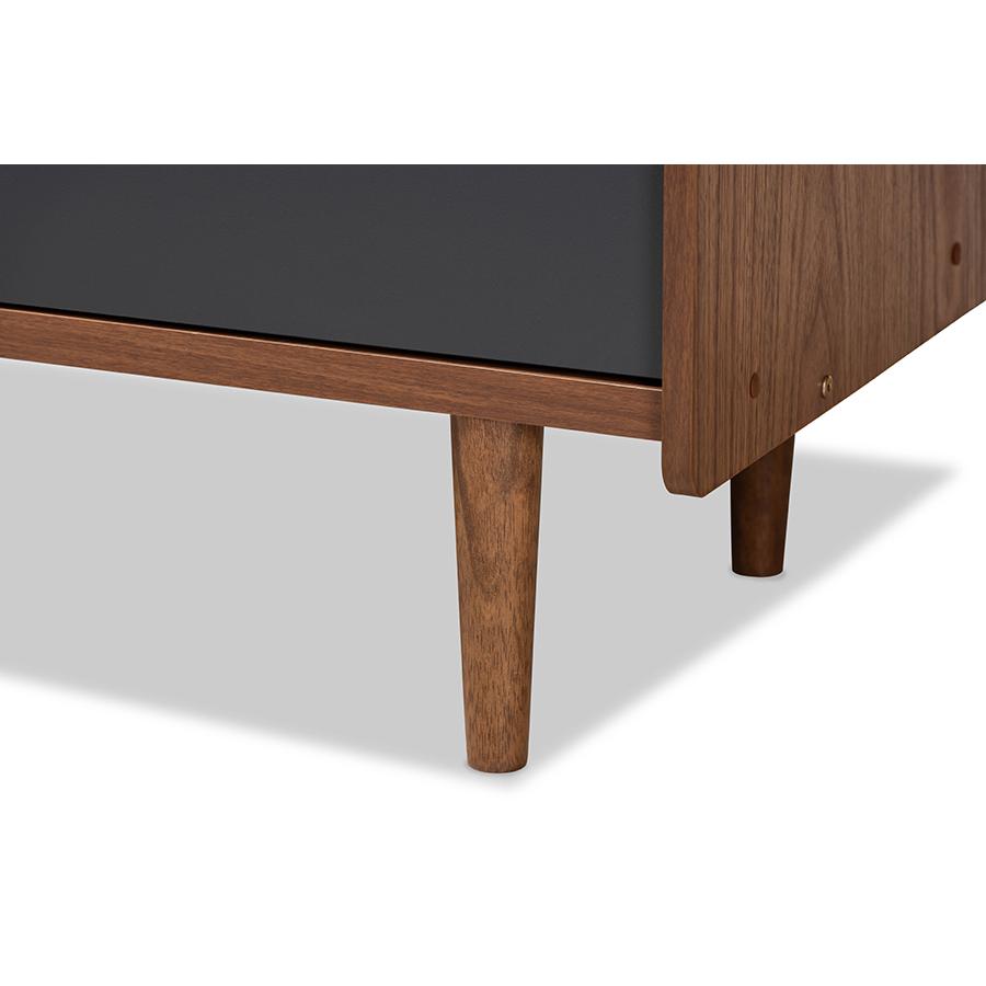 Multicolor Walnut Brown and Grey Gradient Finished Wood 3-Drawer Chest. Picture 6