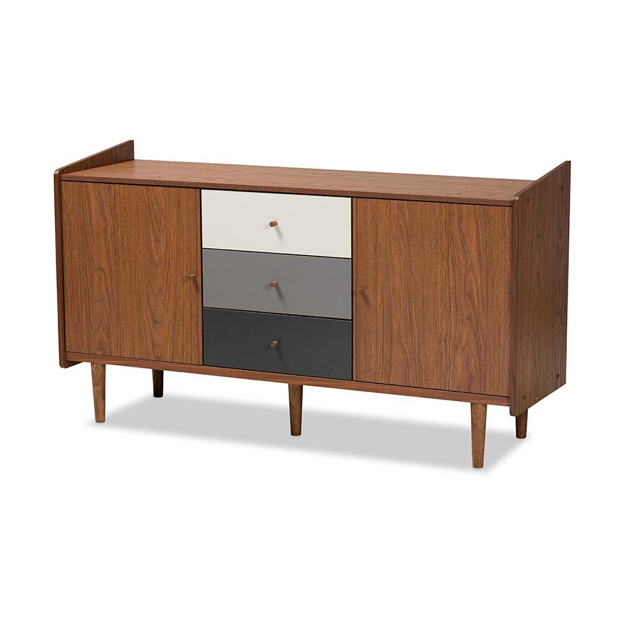 Grey Gradient Finished Wood 2-Door Dining Room Sideboard Buffet. Picture 1