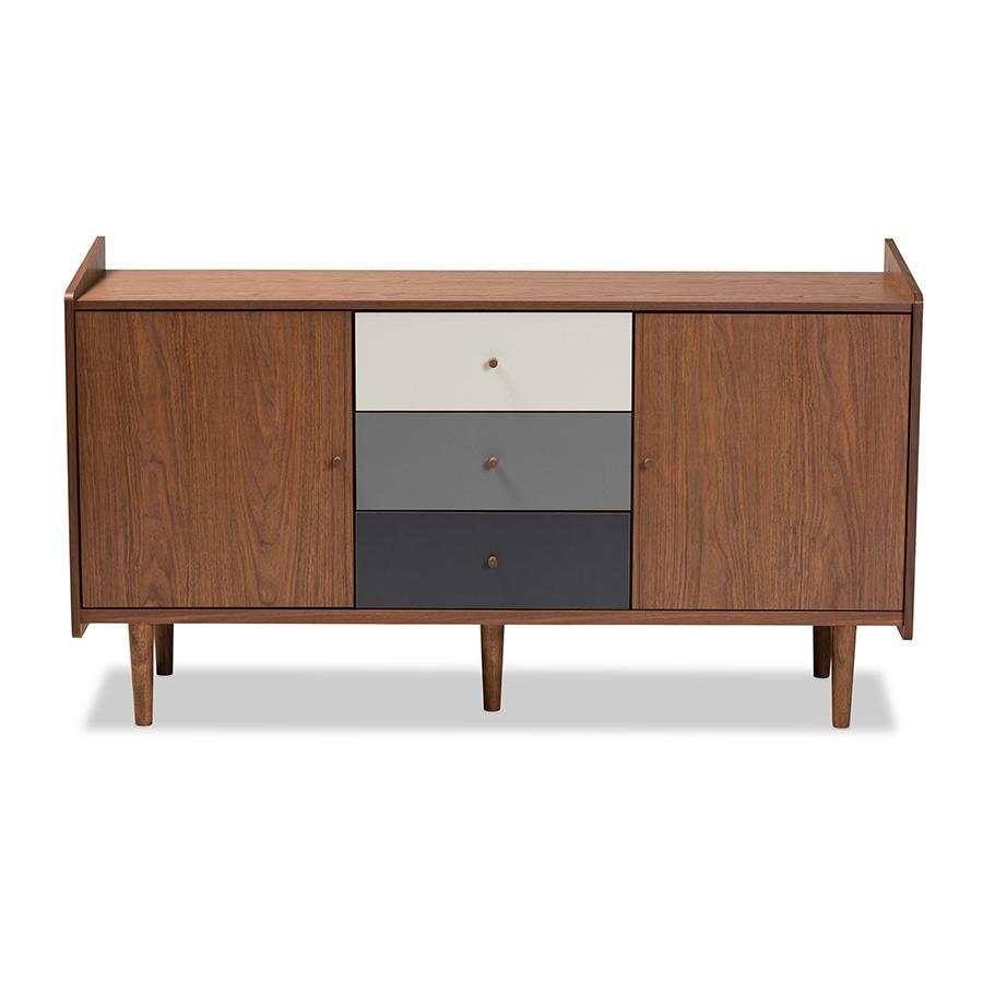 Grey Gradient Finished Wood 2-Door Dining Room Sideboard Buffet. Picture 3
