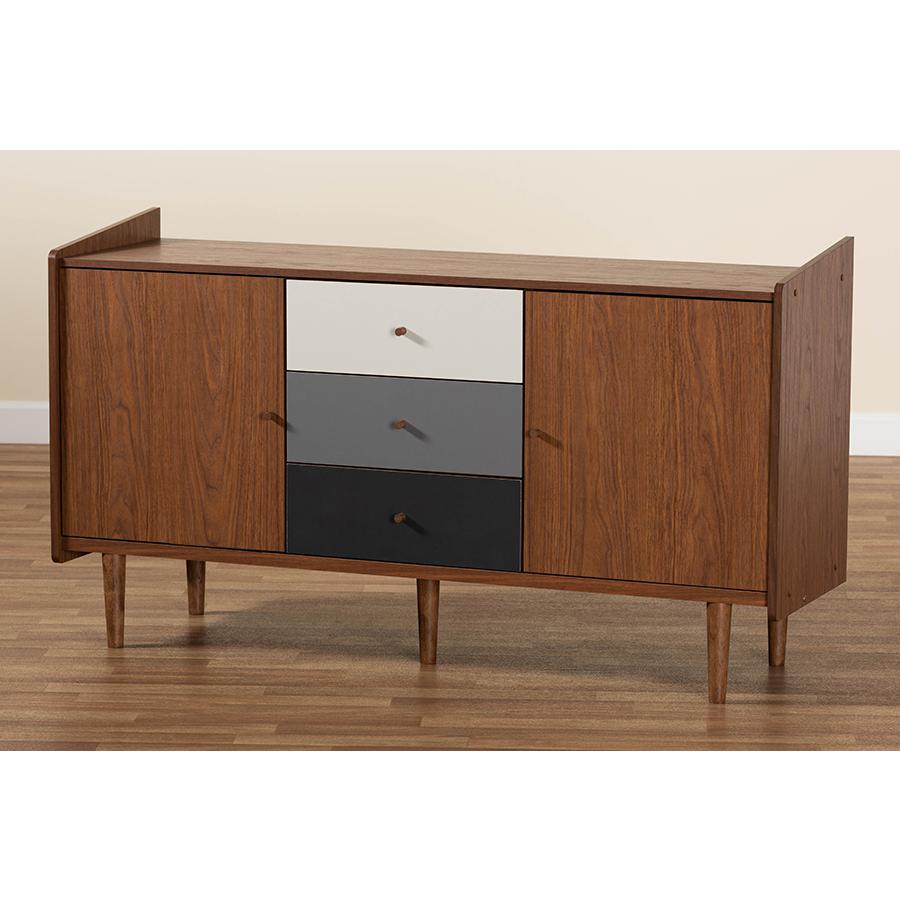 Grey Gradient Finished Wood 2-Door Dining Room Sideboard Buffet. Picture 8