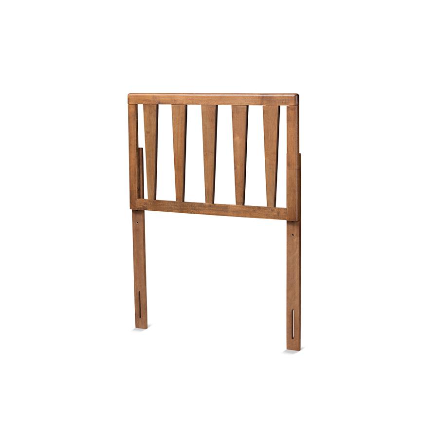Duncan Modern and Contemporary Ash Walnut Finished Wood Twin Size Headboard. Picture 1