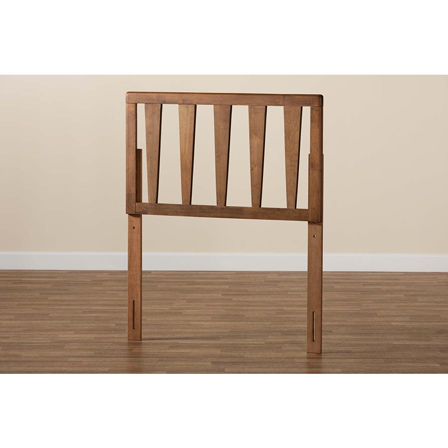 Duncan Modern and Contemporary Ash Walnut Finished Wood Twin Size Headboard. Picture 4
