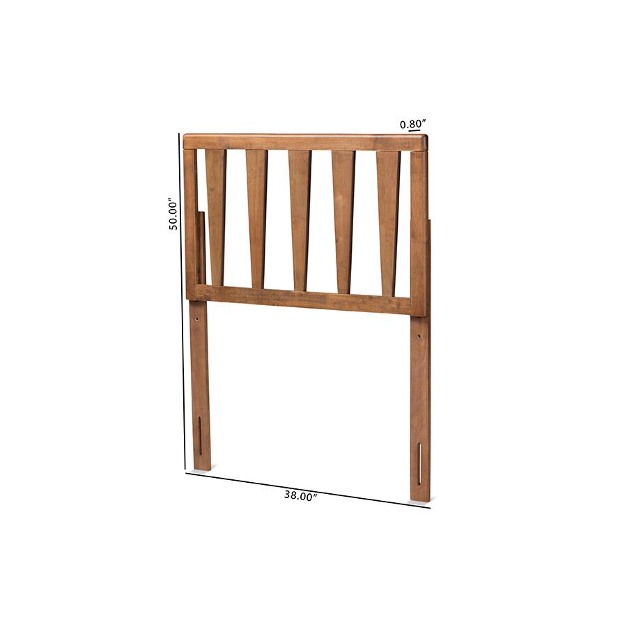 Duncan Modern and Contemporary Ash Walnut Finished Wood Twin Size Headboard. Picture 5