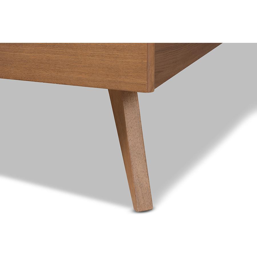 Toru Mid-Century Modern Ash Walnut Finished Wood Full Size Platform Bed. Picture 5