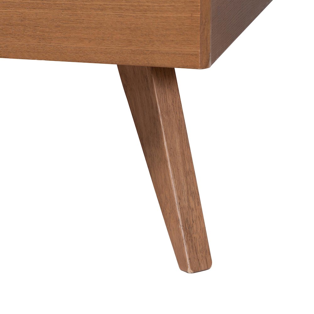 Gemma Platform Bed - Mid-Century Modern Bed Frame with Slatted Headboard, Queen. Picture 5