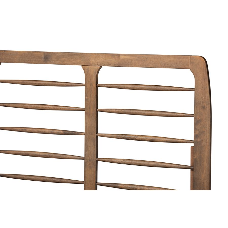 Lucie Modern and Contemporary Walnut Brown Finished Wood Full Size Platform Bed. Picture 4