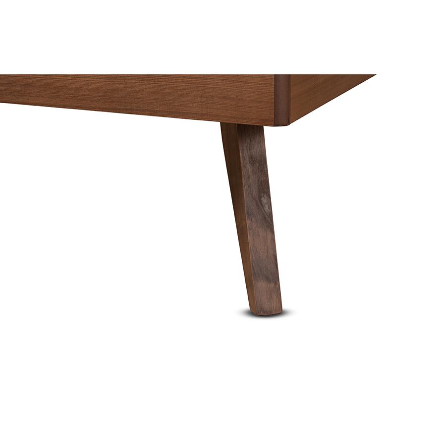 Transitional Walnut Brown Finished Wood Twin Size Platform Bed. Picture 5