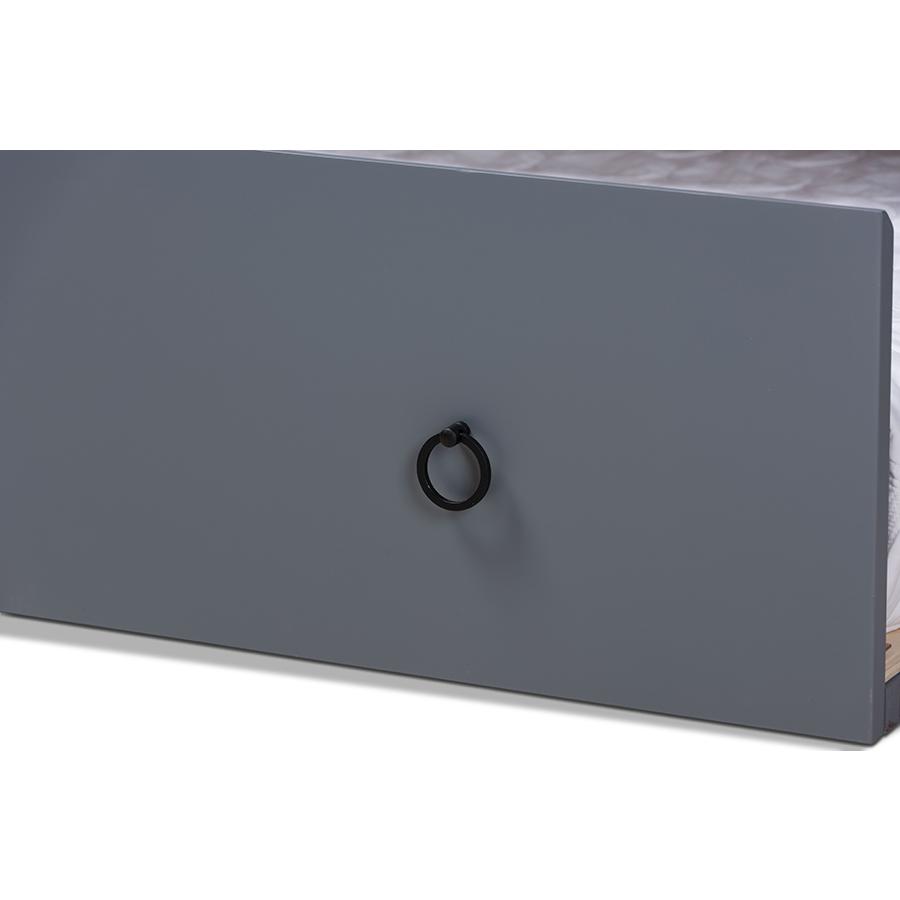Grey Finished Wood Full Size Daybed with Twin Size Trundle. Picture 7
