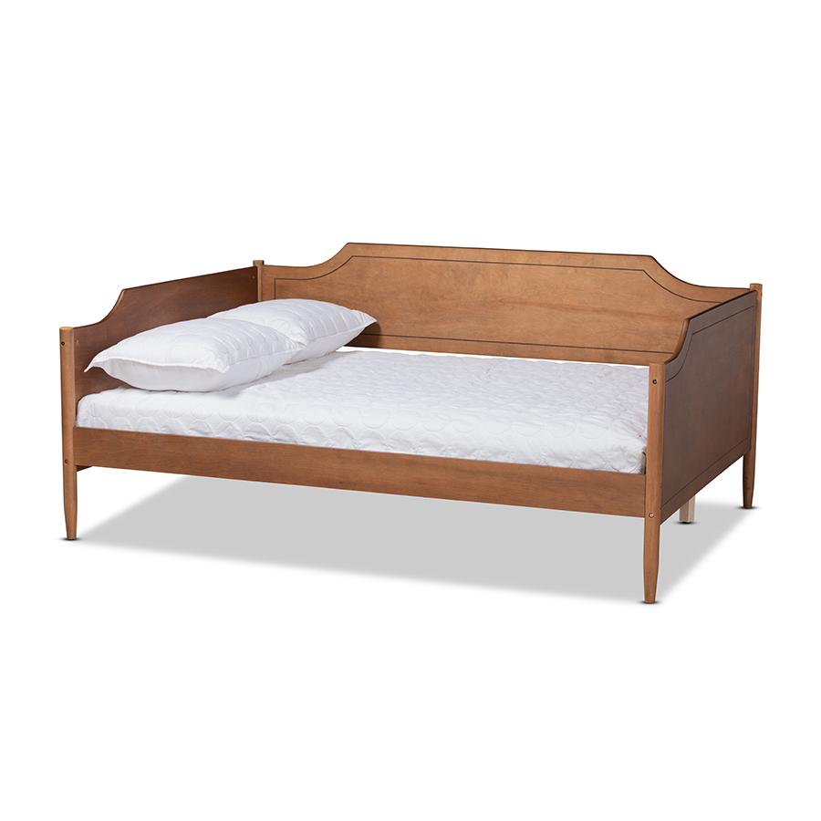 Alya Classic Traditional Farmhouse Walnut Brown Finished Wood Full Size Daybed. Picture 1