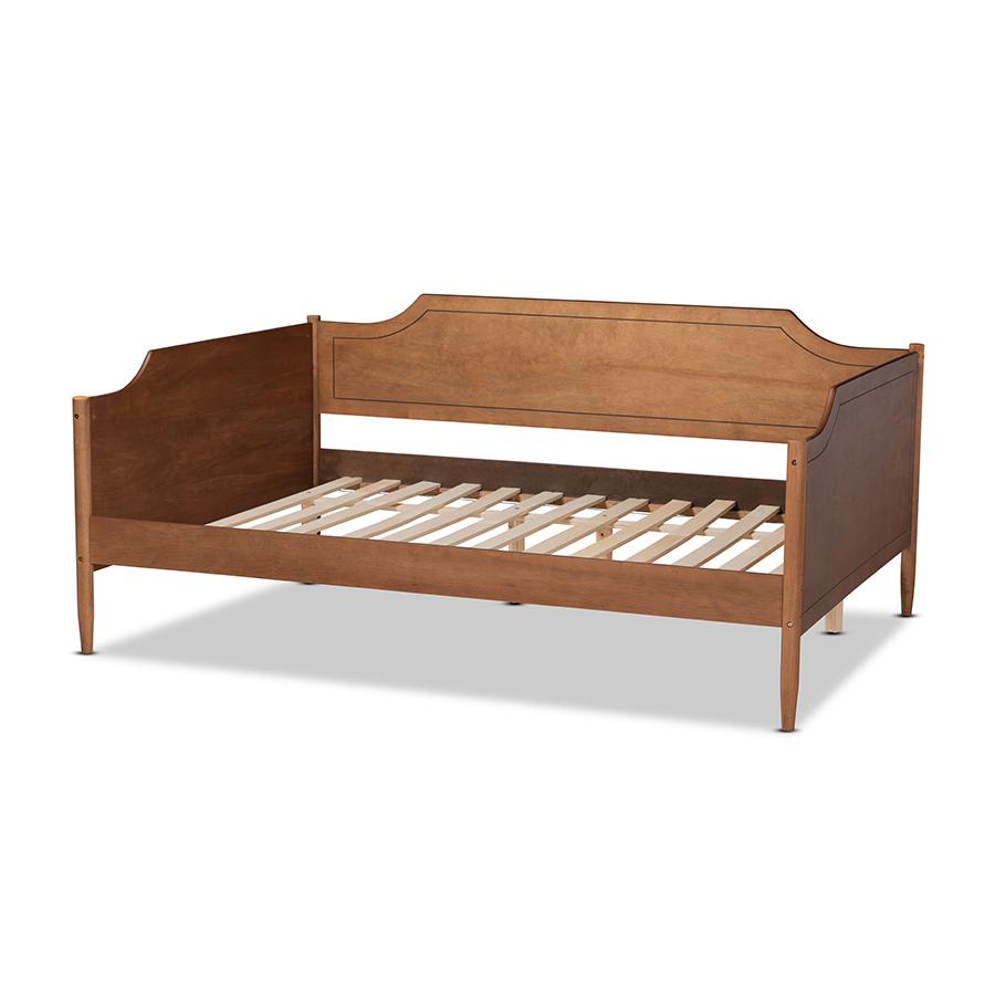 Alya Classic Traditional Farmhouse Walnut Brown Finished Wood Full Size Daybed. Picture 3