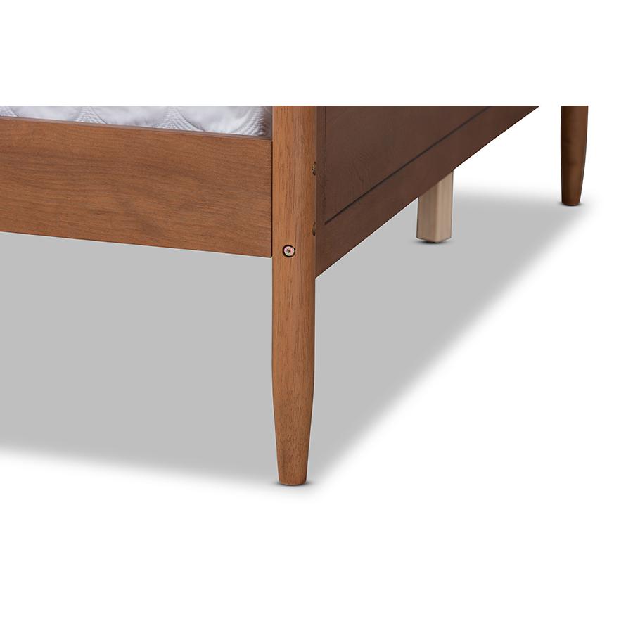 Alya Classic Traditional Farmhouse Walnut Brown Finished Wood Full Size Daybed. Picture 5