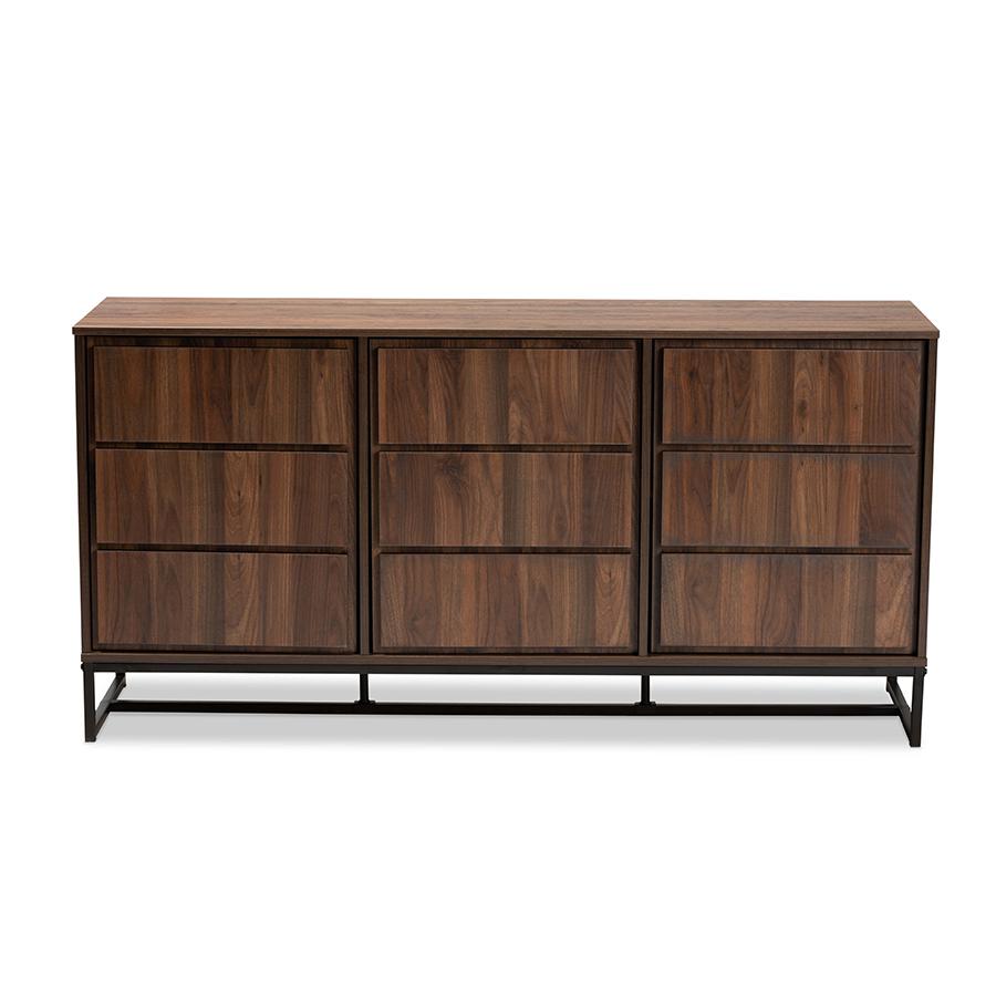 Black Finished Metal 3-Door Dining Room Sideboard Buffet. Picture 3