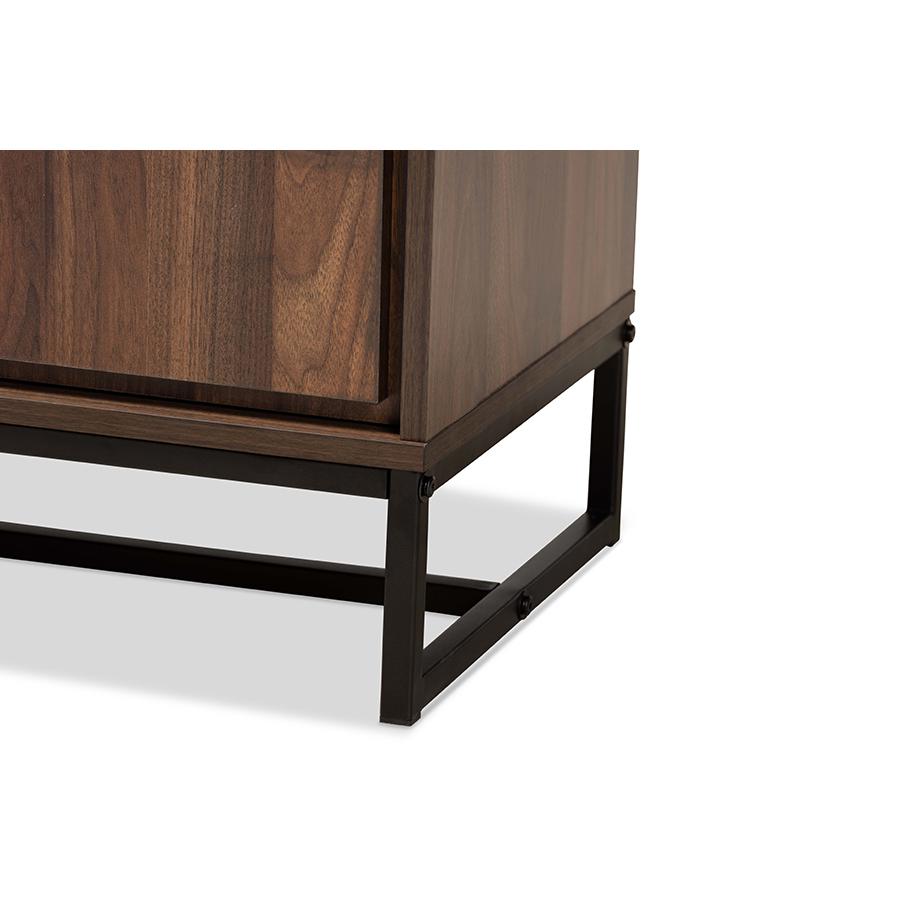 Black Finished Metal 3-Door Dining Room Sideboard Buffet. Picture 6