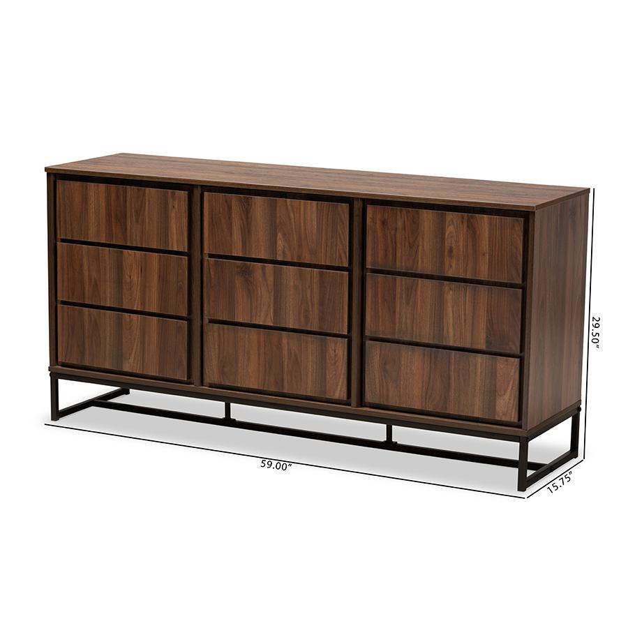Black Finished Metal 3-Door Dining Room Sideboard Buffet. Picture 9