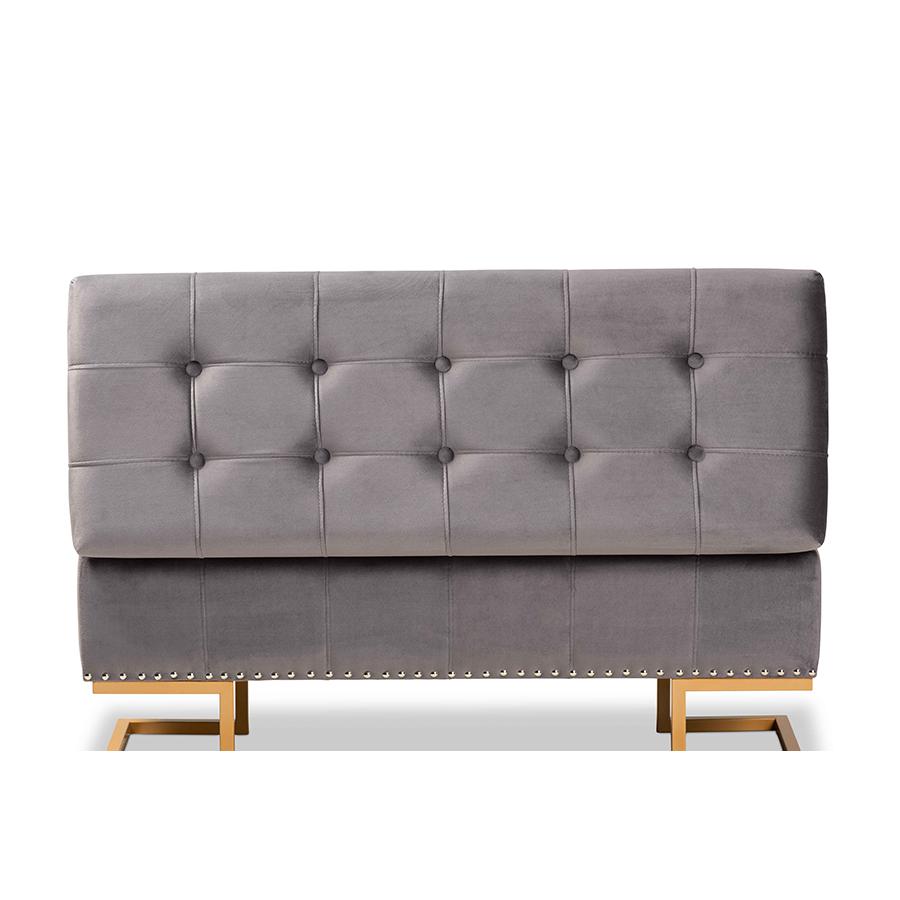 Gold Finished Metal Storage Ottoman. Picture 6