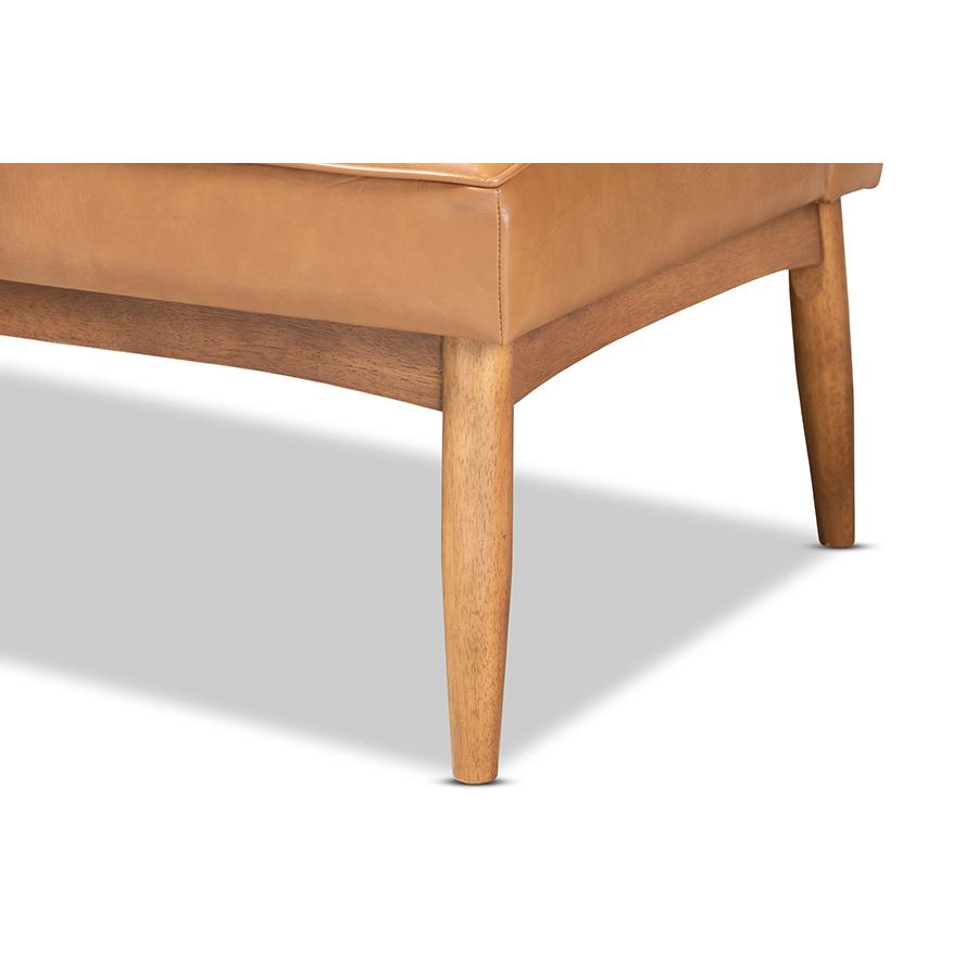 Leather Upholstered and Walnut Brown Finished Wood 4-Piece Dining Nook Set. Picture 8