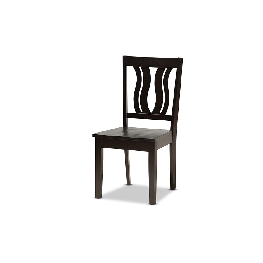 Transitional Dark Brown Finished Wood 5-Piece Dining Set. Picture 2