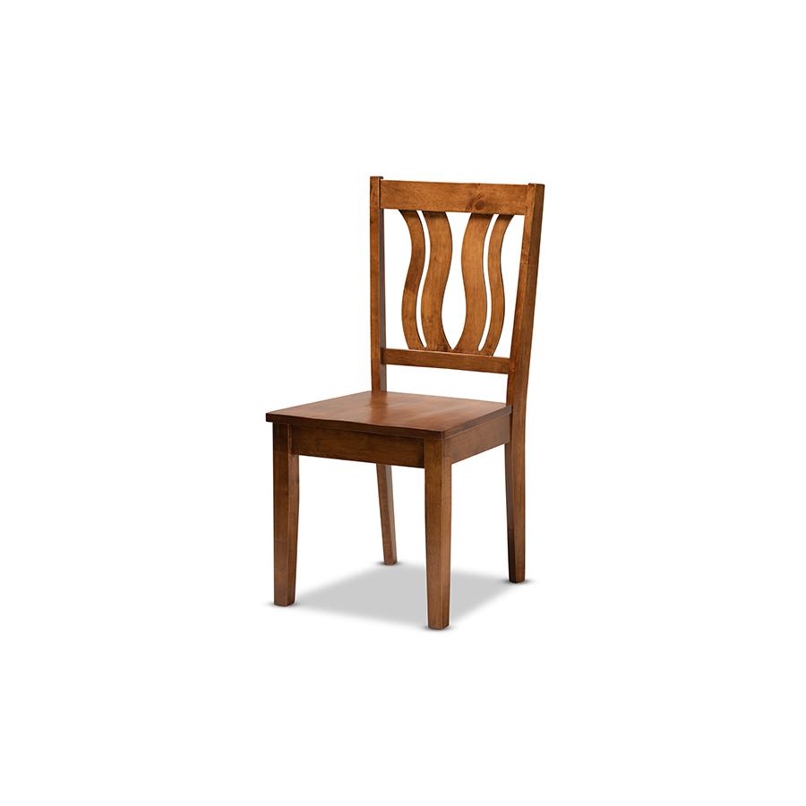 Transitional Walnut Brown Finished Wood 5-Piece Dining Set. Picture 2