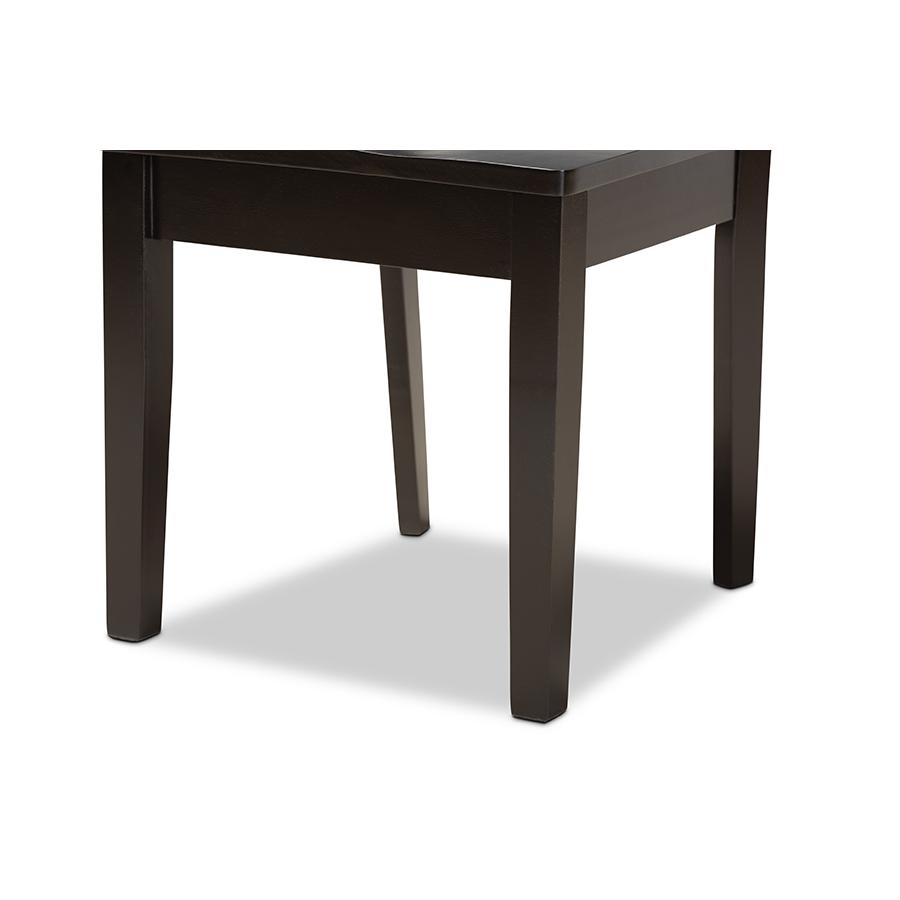 Transitional Dark Brown Finished Wood 7-Piece Dining Set. Picture 6