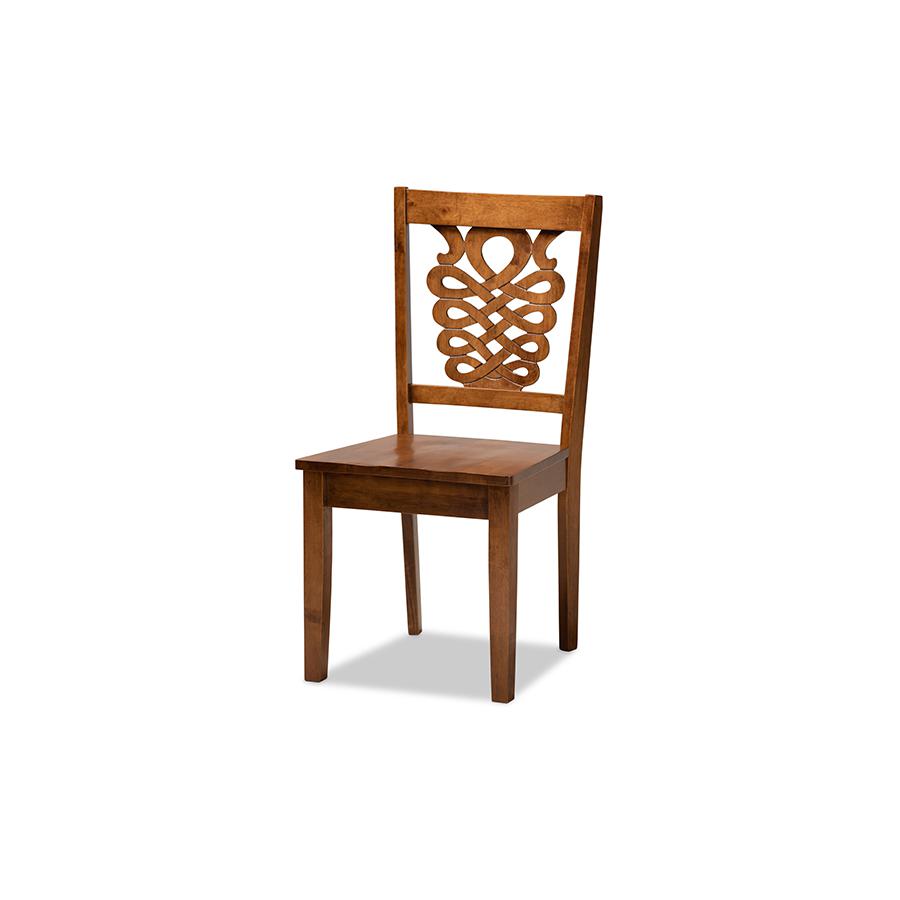 Transitional Walnut Brown Finished Wood 5-Piece Dining Set. Picture 2