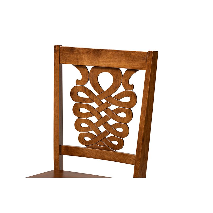 Transitional Walnut Brown Finished Wood 5-Piece Dining Set. Picture 5