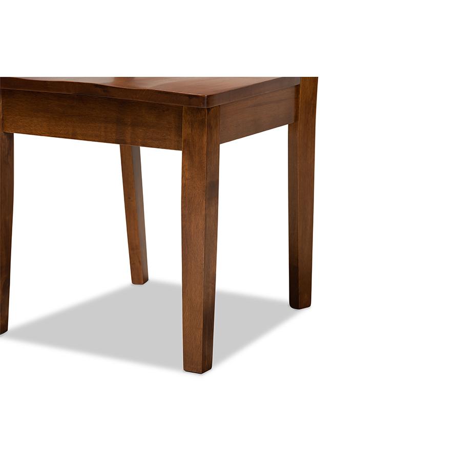 Transitional Walnut Brown Finished Wood 5-Piece Dining Set. Picture 6