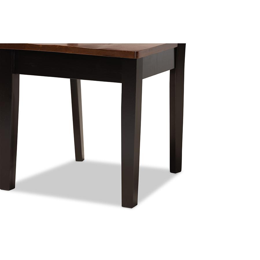 Walnut Brown Finished Wood 5-Piece Dining Set. Picture 6