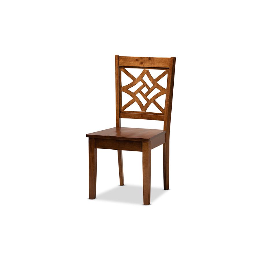 Nicolette Modern and Contemporary Walnut Brown Finished Wood 7-Piece Dining Set. Picture 2