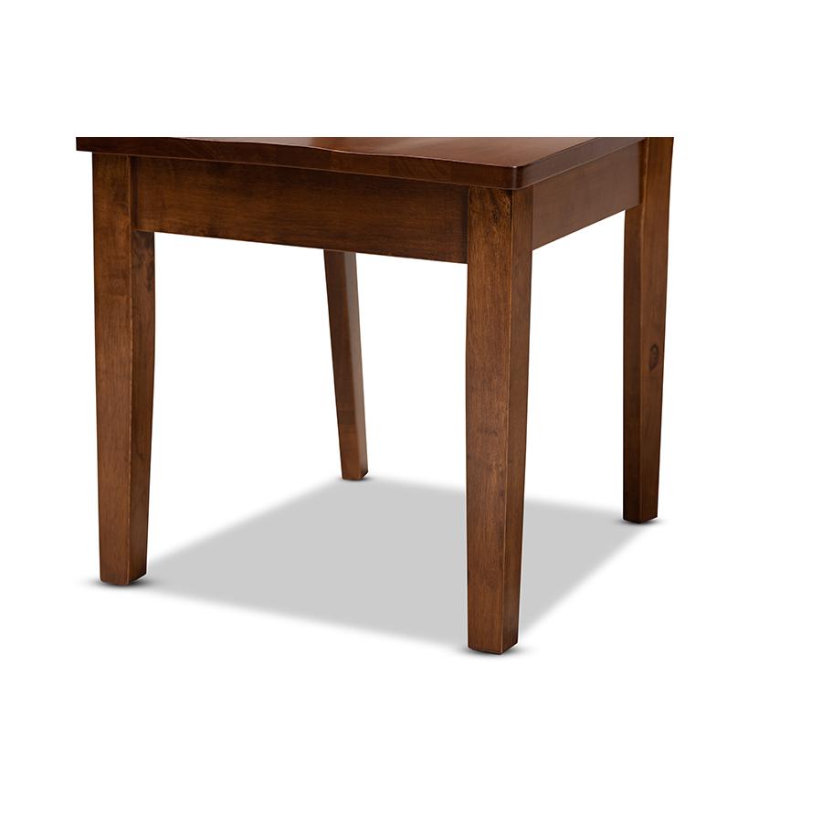Nicolette Modern and Contemporary Walnut Brown Finished Wood 7-Piece Dining Set. Picture 6