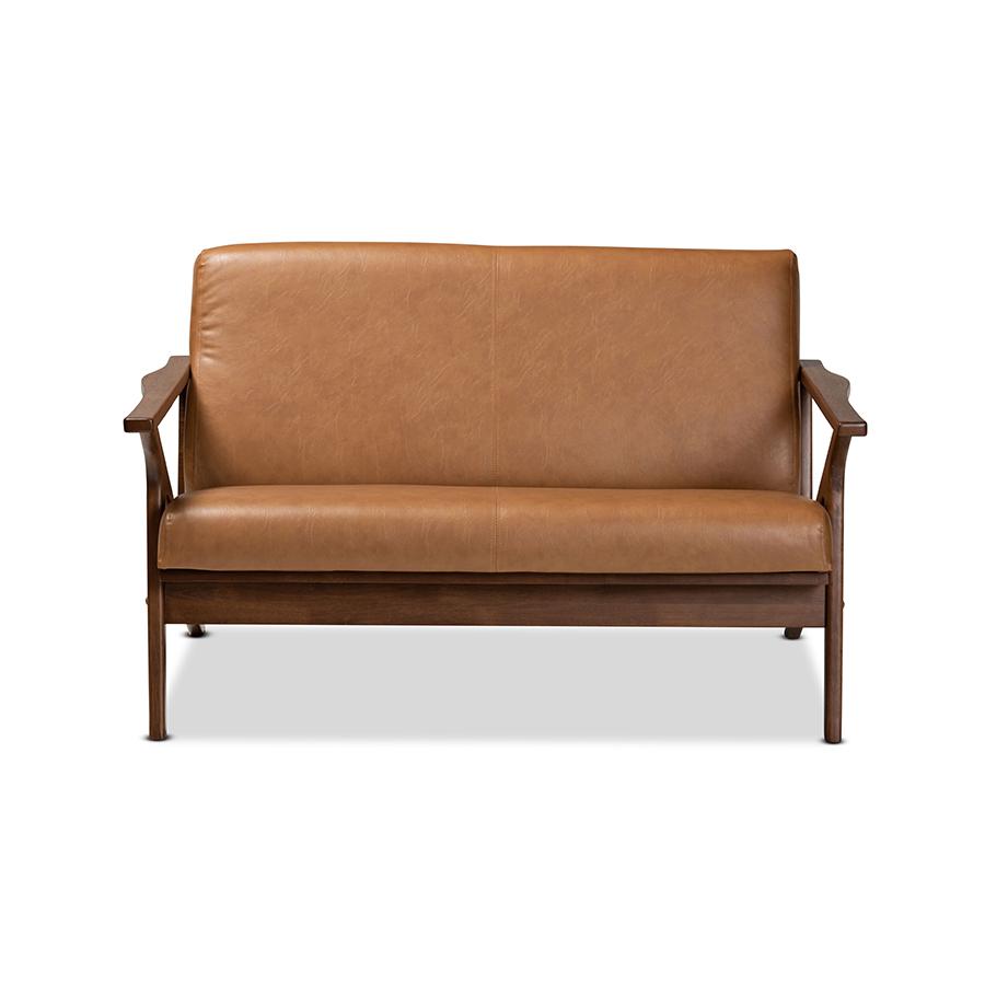 Leather Effect Loveseat. Picture 2