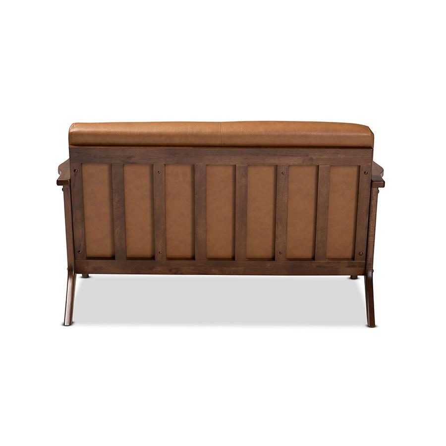 Leather Effect Loveseat. Picture 4