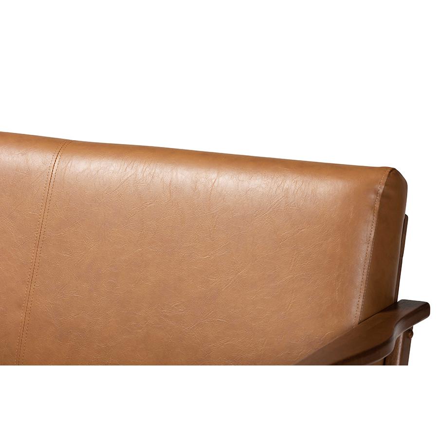 Leather Effect Loveseat. Picture 5