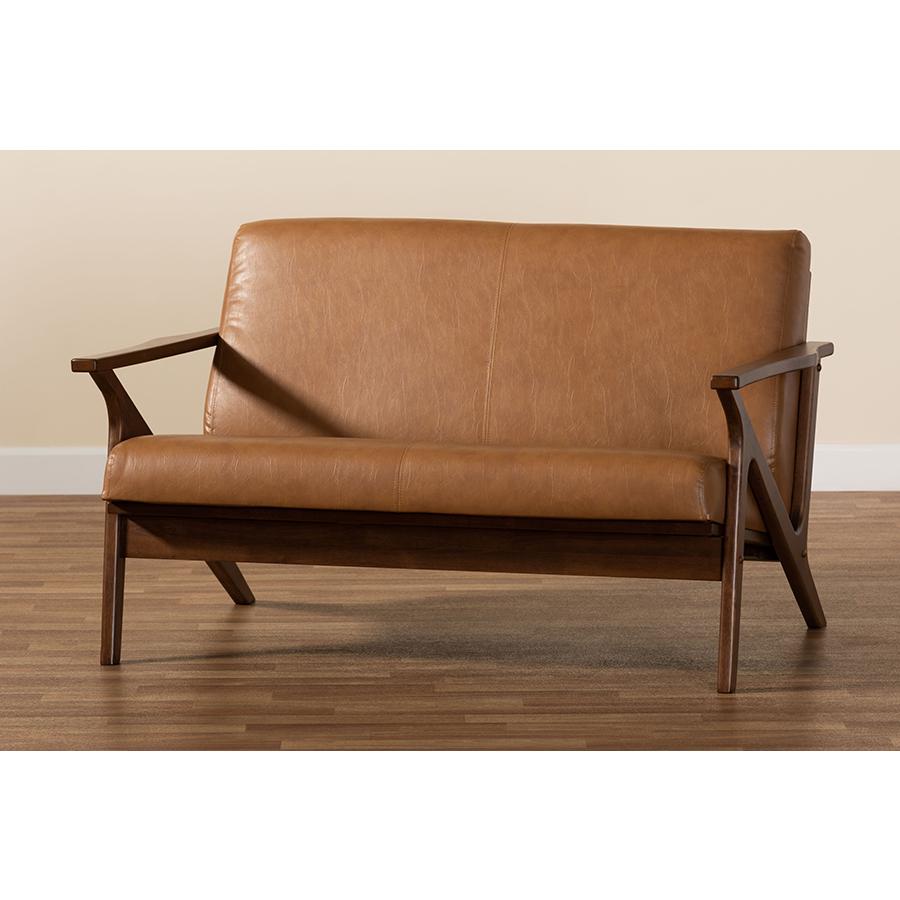 Leather Effect Loveseat. Picture 8