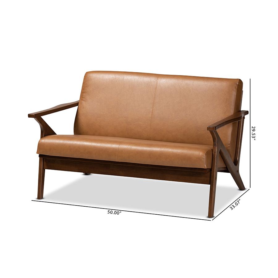 Leather Effect Loveseat. Picture 9