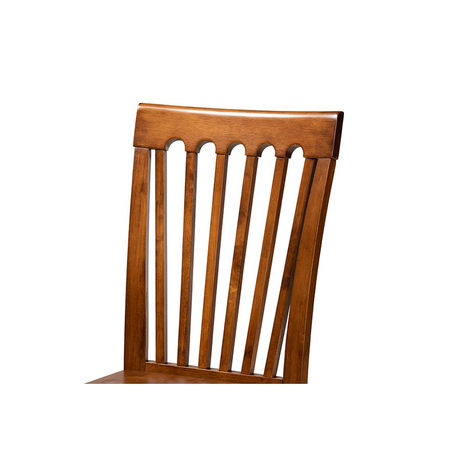 Erion Modern and Contemporary Walnut Brown Finished Wood 7-Piece Dining Set. Picture 5