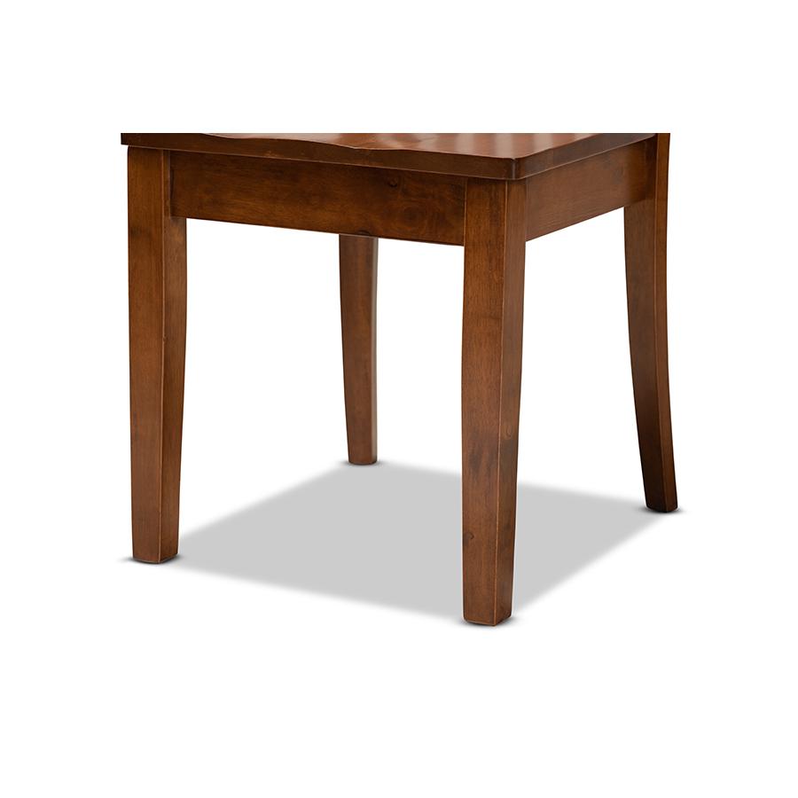 Erion Modern and Contemporary Walnut Brown Finished Wood 7-Piece Dining Set. Picture 6
