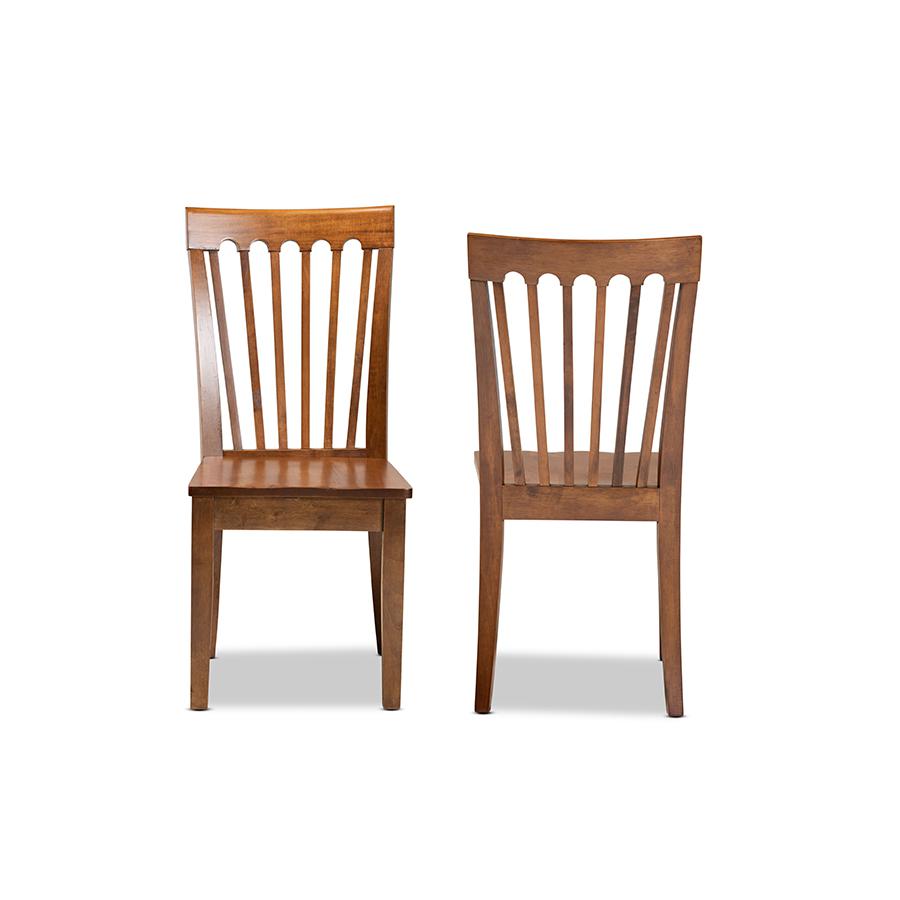 Transitional Walnut Brown Finished Wood 2-Piece Dining Chair Set. Picture 2