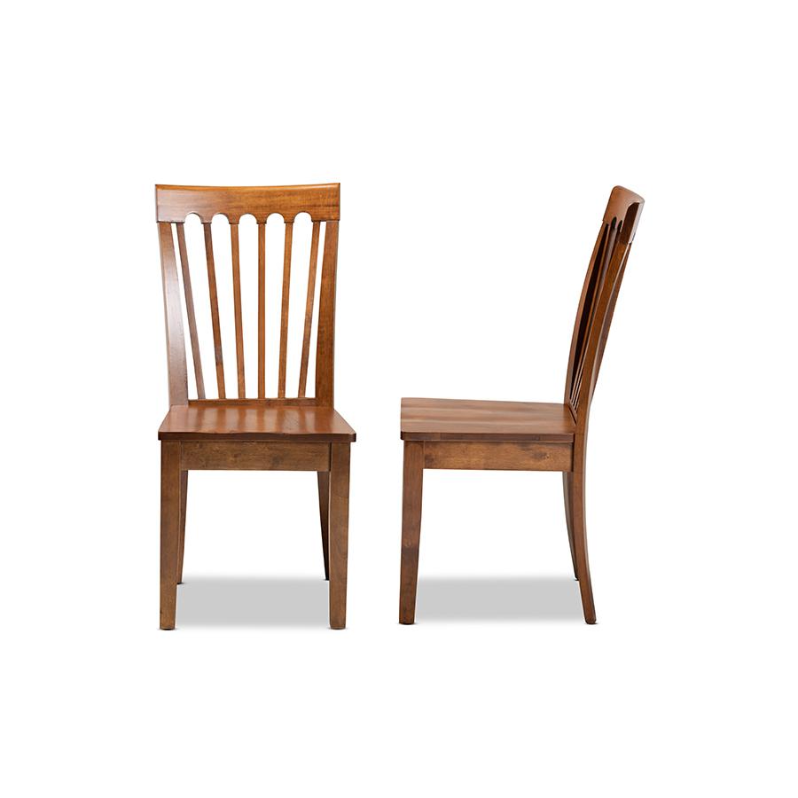 Transitional Walnut Brown Finished Wood 2-Piece Dining Chair Set. Picture 3