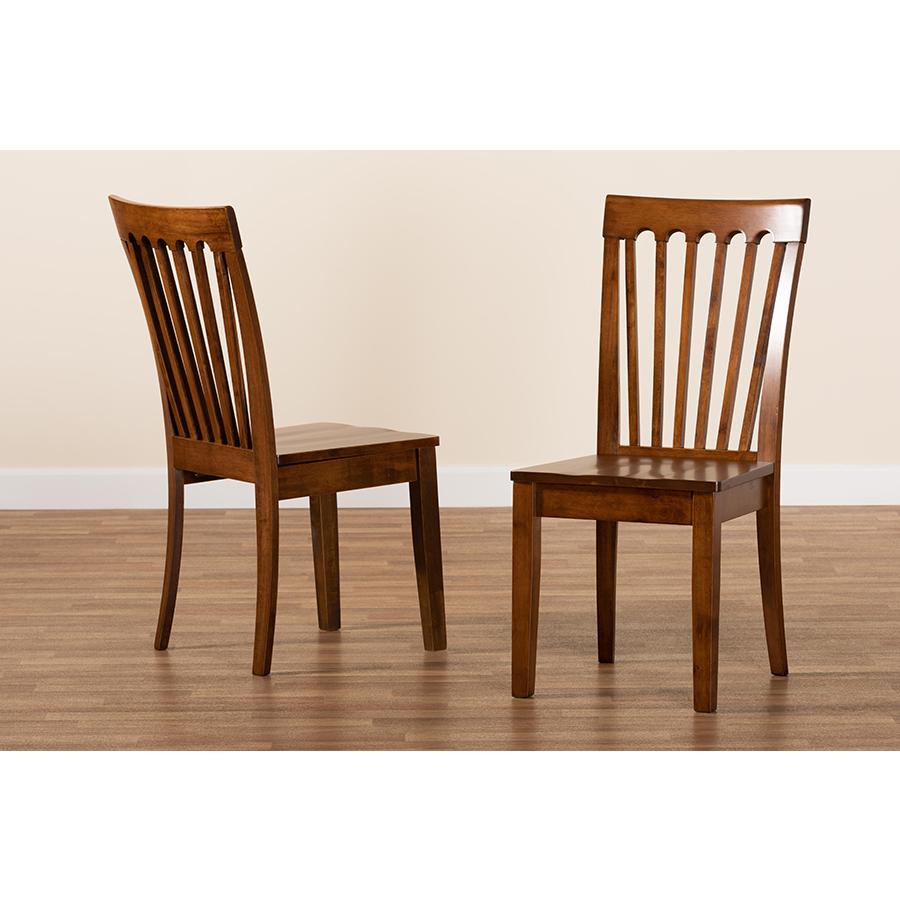 Transitional Walnut Brown Finished Wood 2-Piece Dining Chair Set. Picture 7