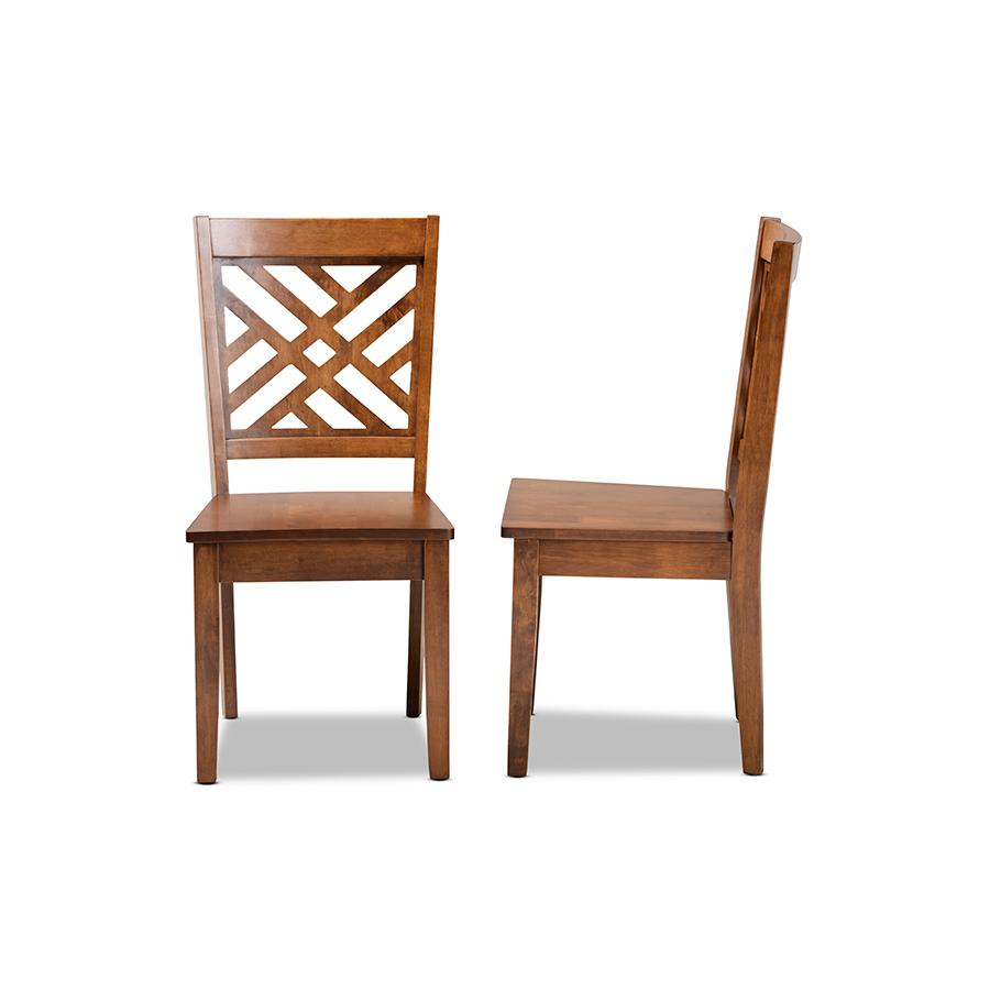 Transitional Walnut Brown Finished Wood 2-Piece Dining Chair Set. Picture 3