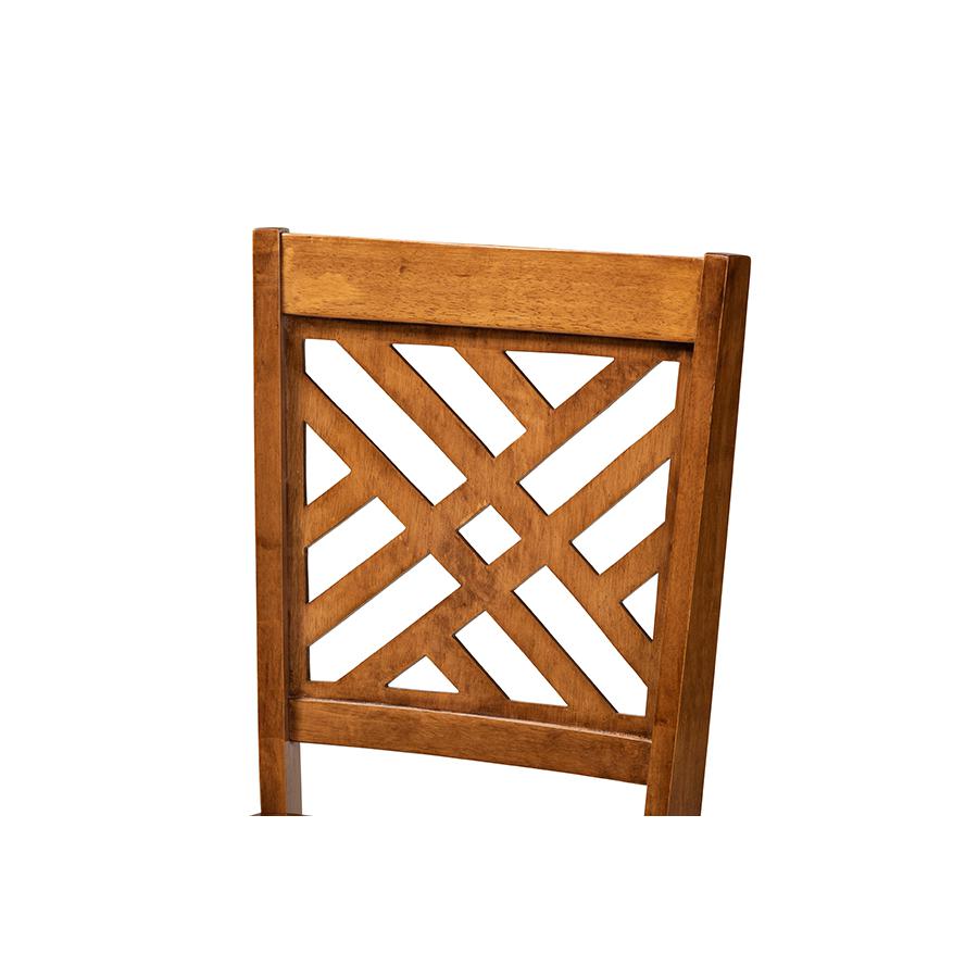 Transitional Walnut Brown Finished Wood 2-Piece Dining Chair Set. Picture 4