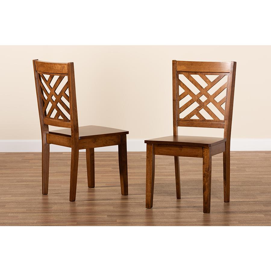 Transitional Walnut Brown Finished Wood 2-Piece Dining Chair Set. Picture 7
