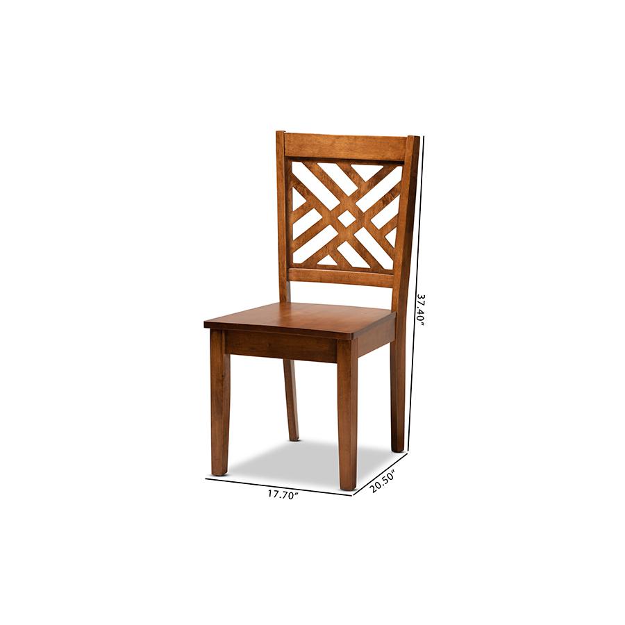 Transitional Walnut Brown Finished Wood 2-Piece Dining Chair Set. Picture 8