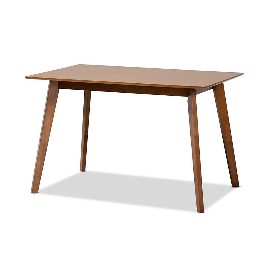 Sand Fabric Upholstered and Walnut Brown Finished Wood 5-Piece Dining Set. Picture 3