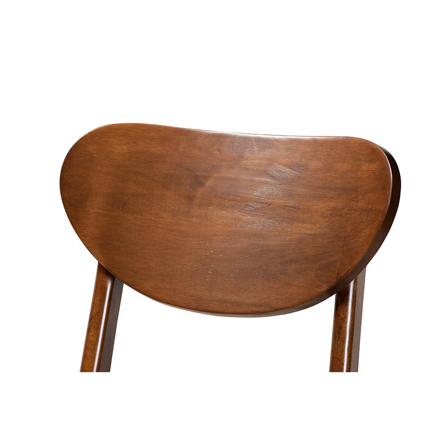 Grey Fabric Upholstered and Walnut Brown Finished Wood 2-Piece Bar Stool Set. Picture 4