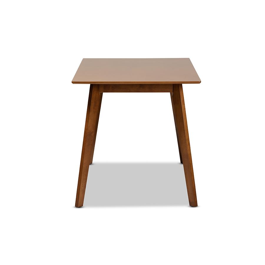 Maila Mid-Century Modern Transitional Walnut Brown Finished Wood Dining Table. Picture 3