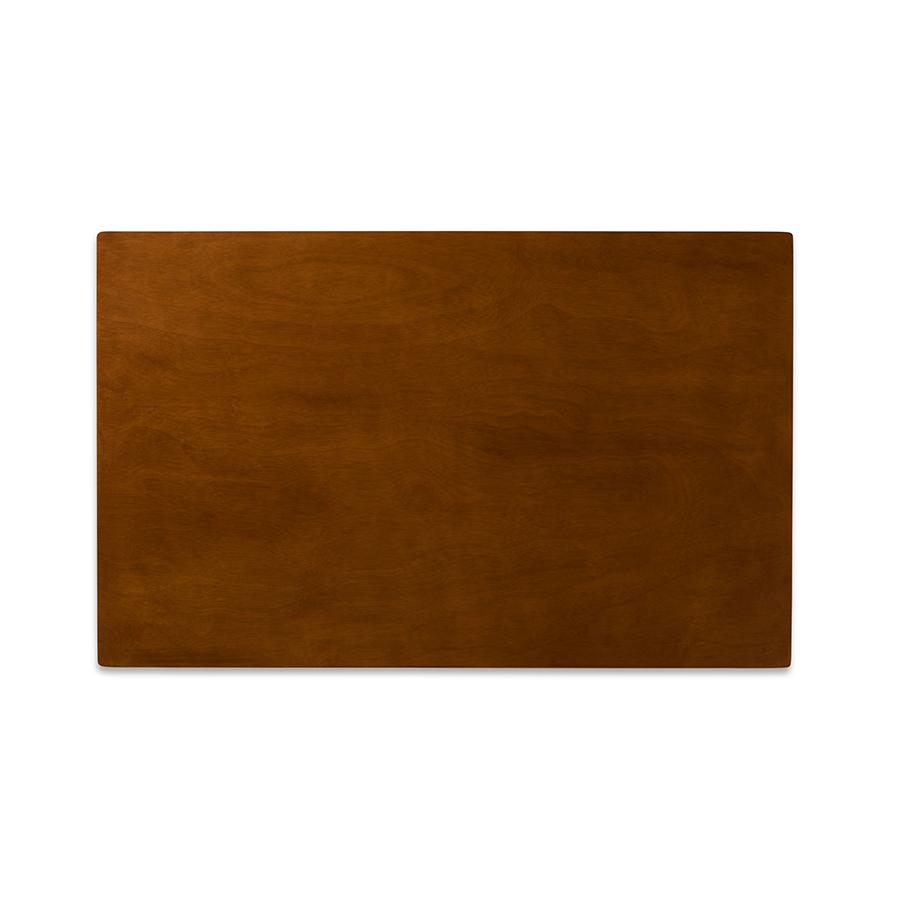 Maila Mid-Century Modern Transitional Walnut Brown Finished Wood Dining Table. Picture 4