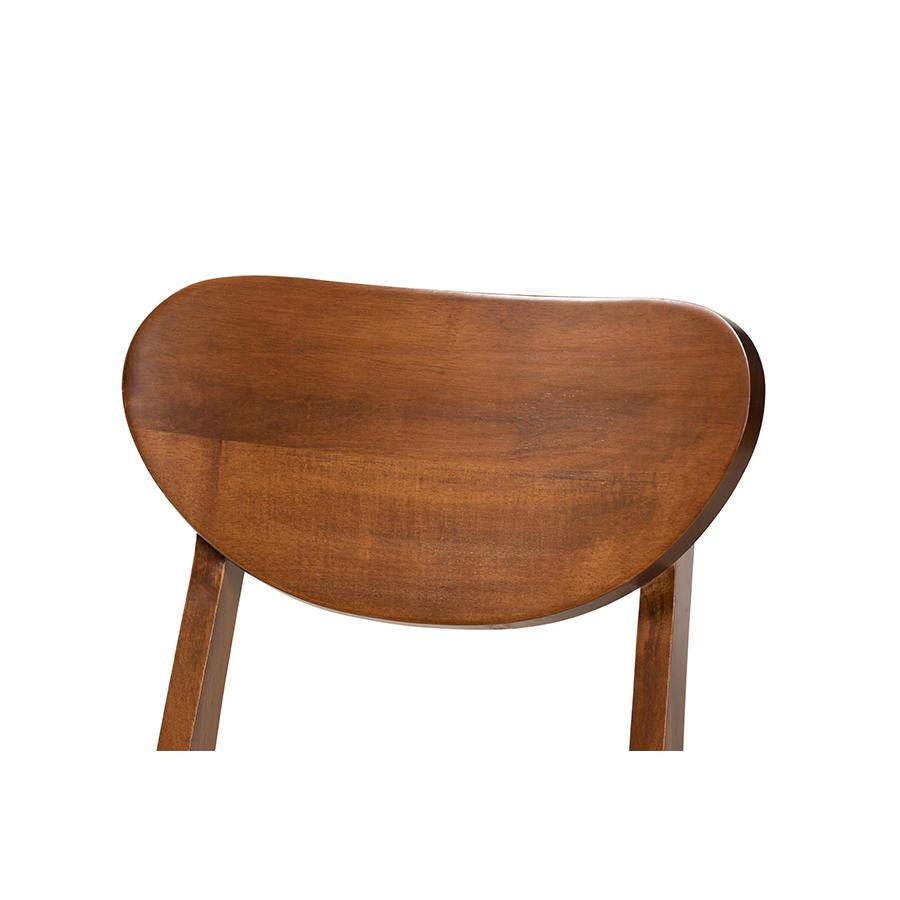 Grey Fabric Upholstered and Walnut Brown Finished Wood 2-Piece Dining Chair Set. Picture 4