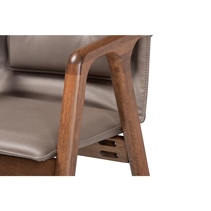 Walnut Brown Finished Wood 2-Piece Dining Chair Set. Picture 5